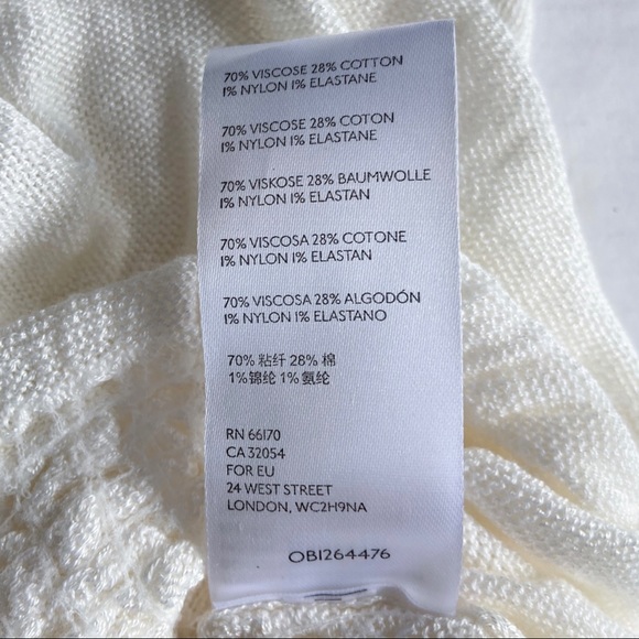 FREE PEOPLE Smocked Peplum Knit Top In Evening Cream Spirit Size M White Boho. - Picture 8 of 9